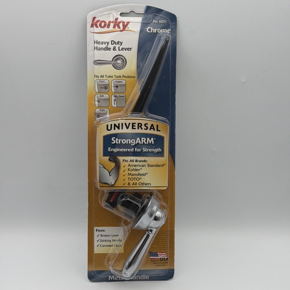 Korky StrongArm Handle & Lever 6051 Toilet Flush Adjustable Universal Chrome